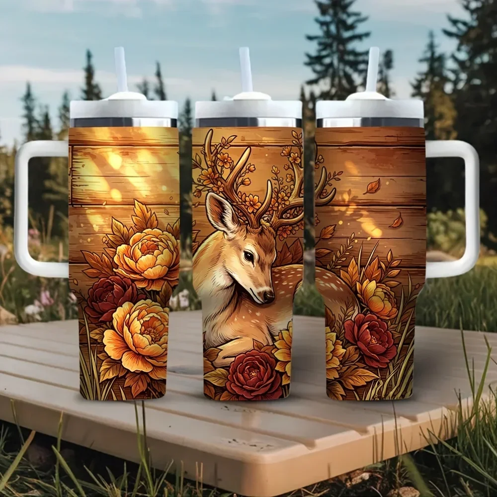 Hunting Outdoor Background - Gobelet de 40 oz avec poignée,