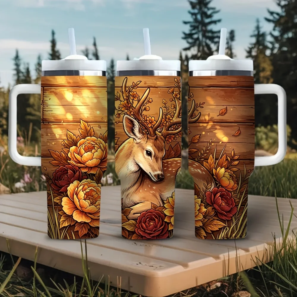 Hunting Outdoor Background - Gobelet de 40 oz avec poignée,
