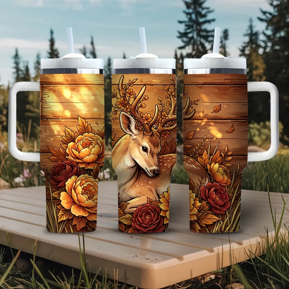 Hunting Outdoor Background - Gobelet de 40 oz avec poignée,