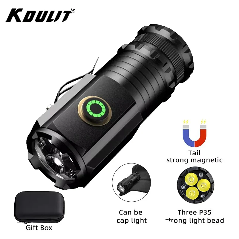 Tactical Flashlight Rechargeable - Mini lampe de poche LED puissante,
