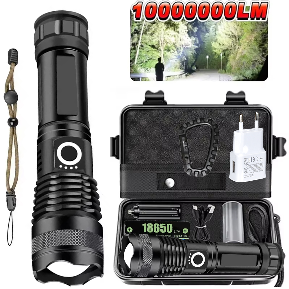 Tactical Flashlight Rechargeable - Lampe de poche LED haute puissance,