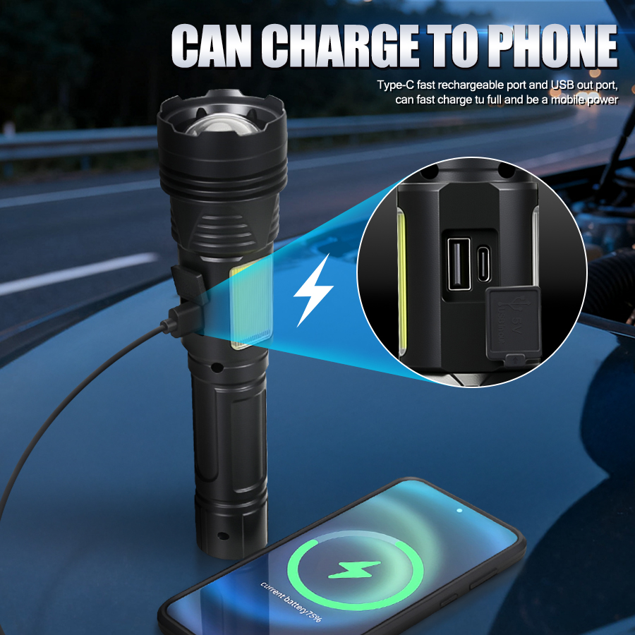 Lampe torche LED puissante à m - Tactical Flashlight Rechargeable avis et prix